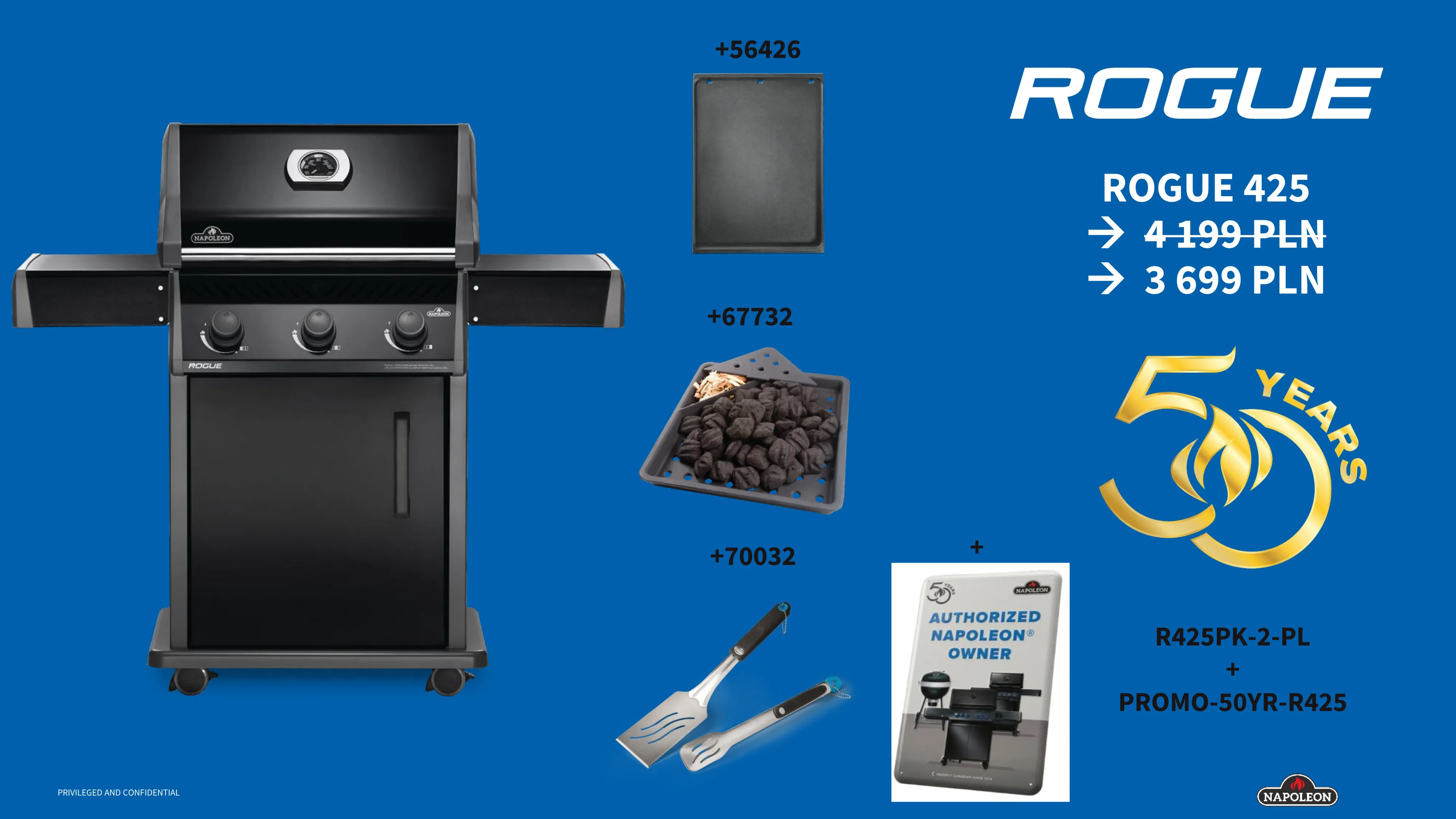 Rogue 425 Grill gazowy Napoleon Rogue 425 PK Promo 50 Years 